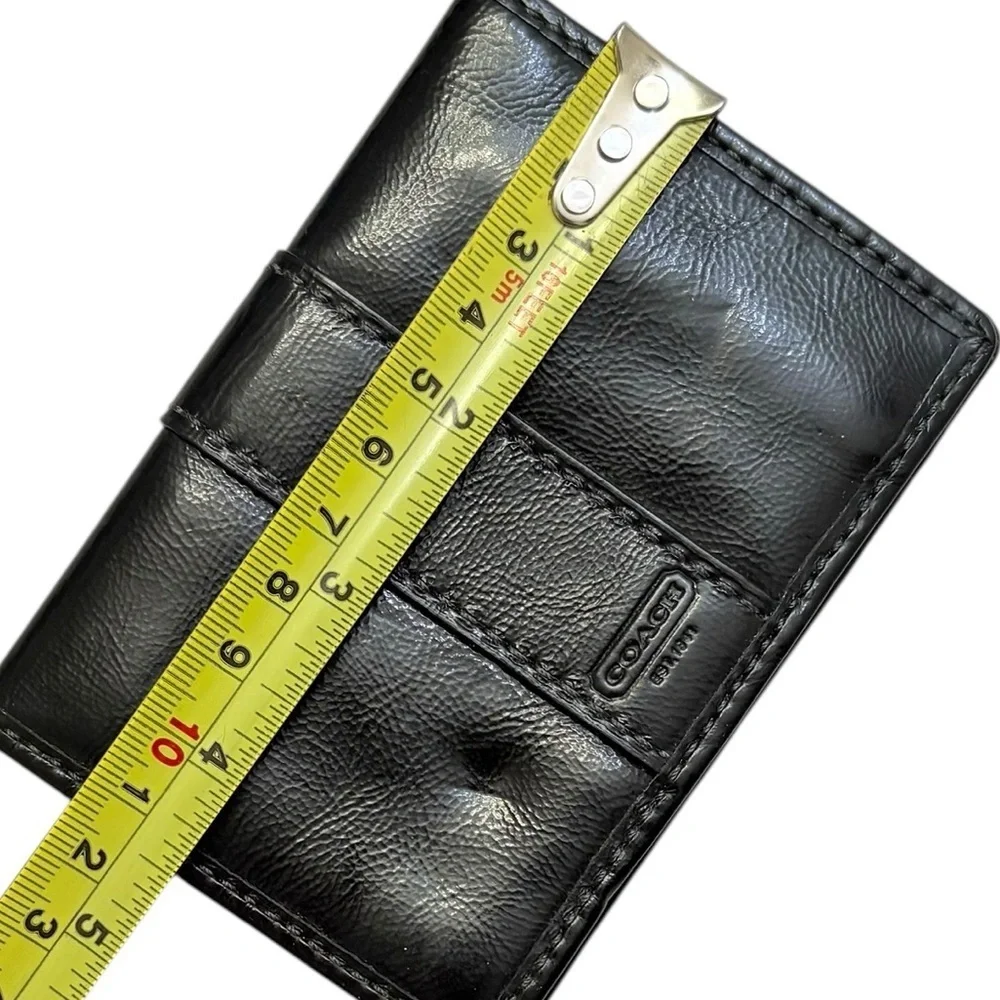 Coach vintage y2k black patent leather card case holder unisex